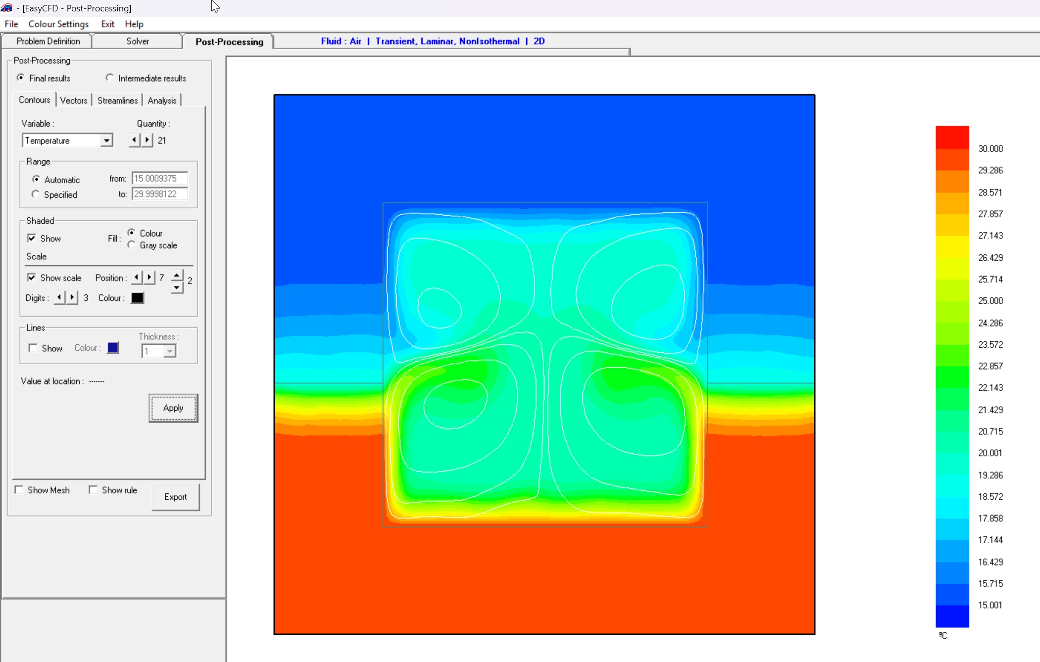 Conjugate heat transfer in a square cavity